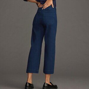Anthropologie Denim Maeve The Colette Denim Cropped Wide-Leg Jeans Size 27